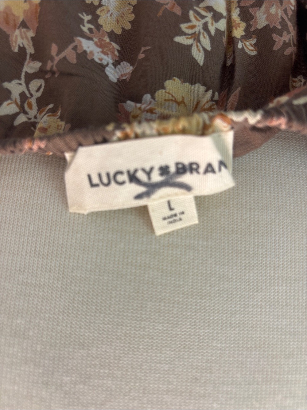 Lucky Brand Brown Floral Maxi Dress with Yellow & Cream Flowers - Picture 8 of 11